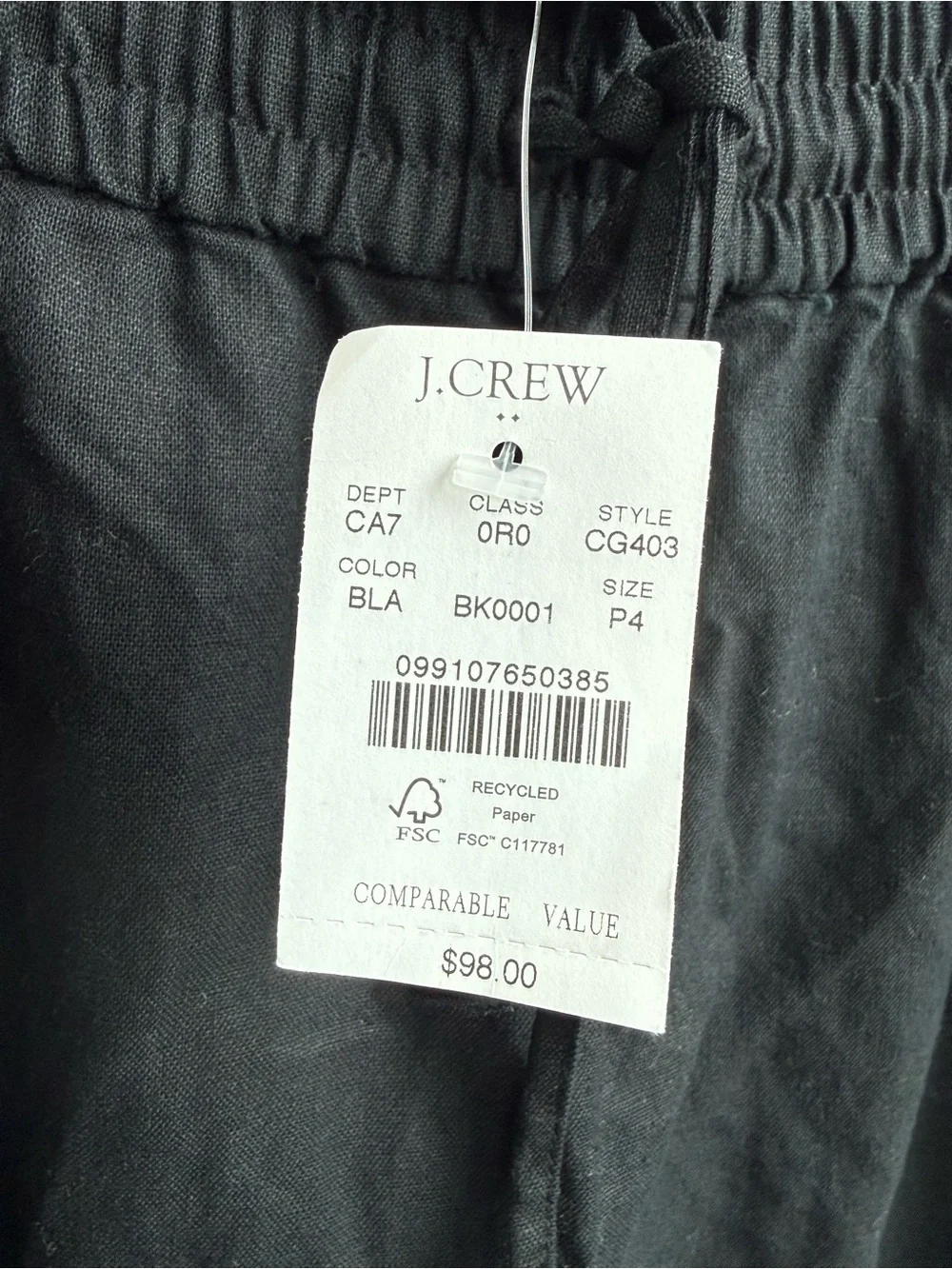 J. Crew Black Drawstring Jogger Pants - Picture 3 of 5